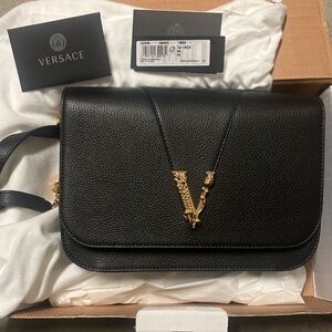Versace Black Leather Women's Bag